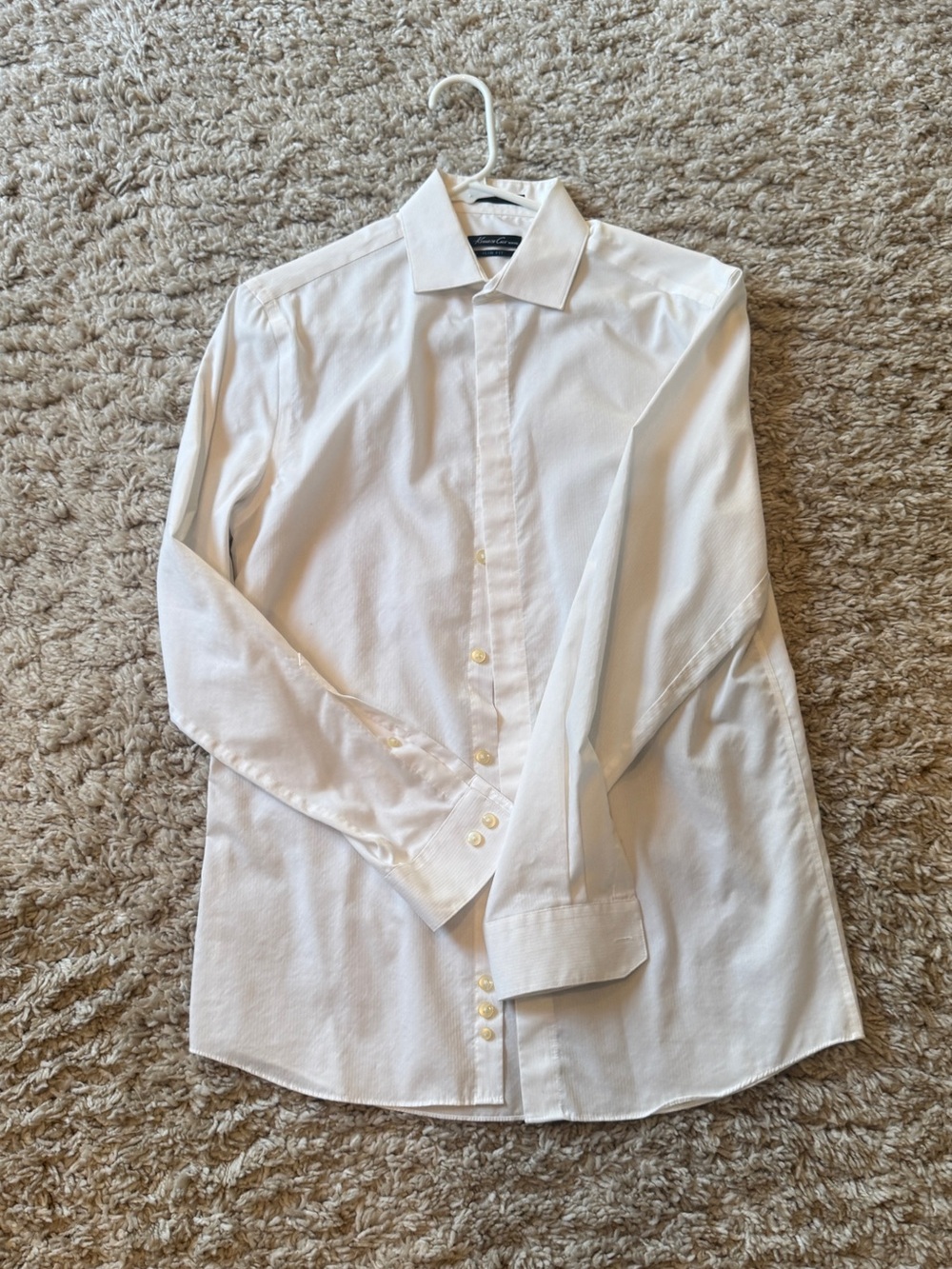Kenneth Cole New York Men's White Dress Shirt - Classic Point Collar